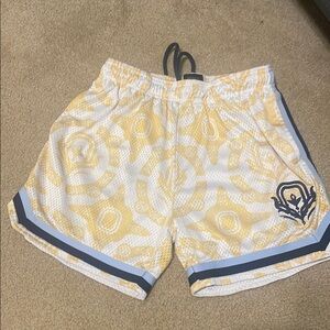Yellow and White Athletic Shorts